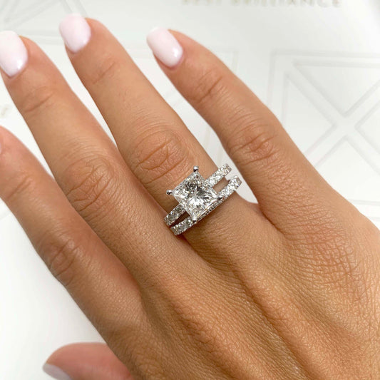 Radiant 2.0 CT Princess Cut Lab Grown Diamond Bridal Set 2