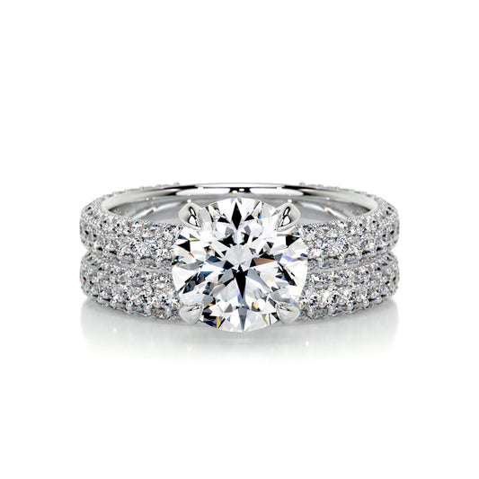 2.0 CT Round Lab Grown Diamond Pave Bridal Set 1