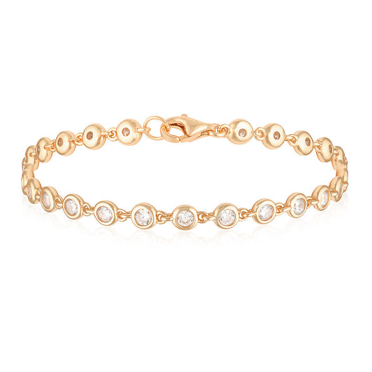 Elegant 0.09 TCW Round Lab-Grown Diamond Tennis Bracelet 1