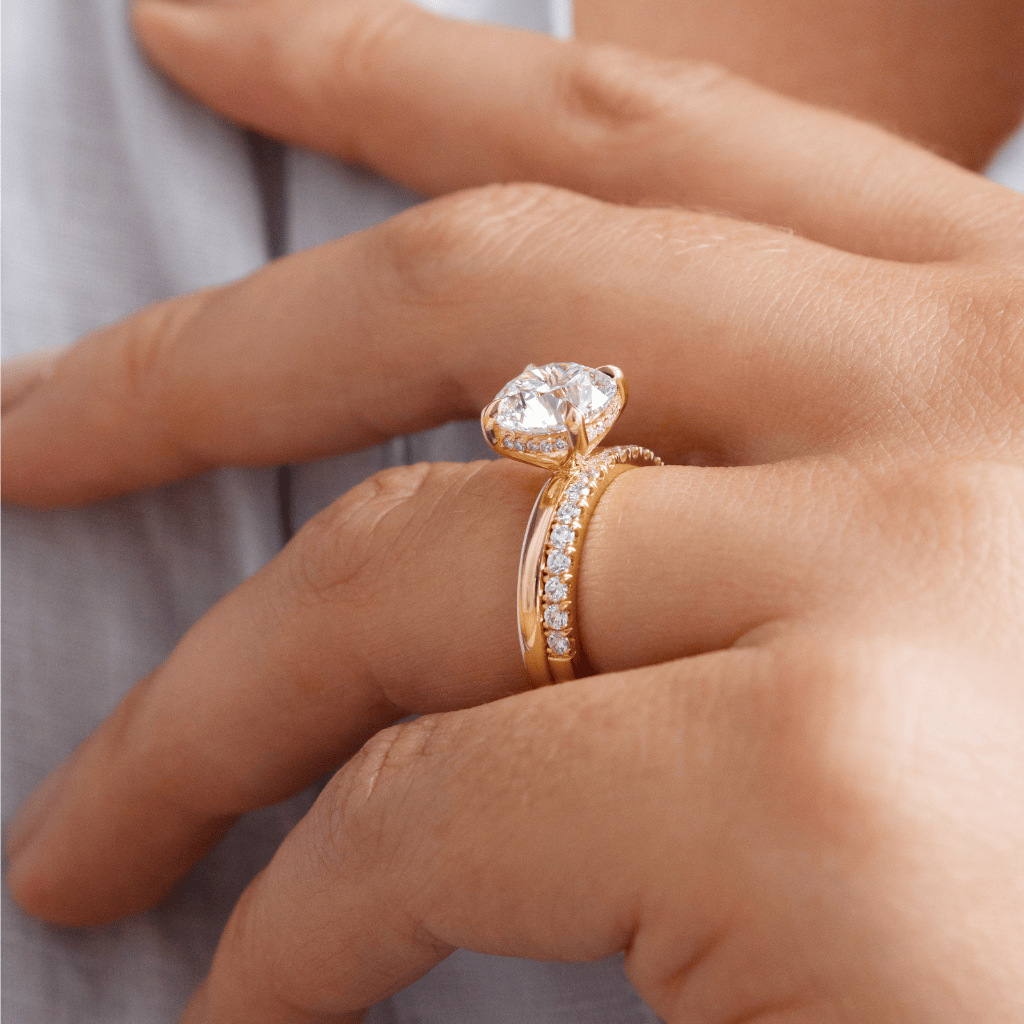 Hidden Halo-Round Lab Grown Diamond Engagement Ring