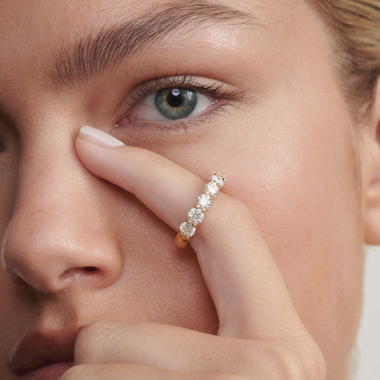 Half Eternity- 0.40 CT Round Lab Grown Diamond Wedding Band