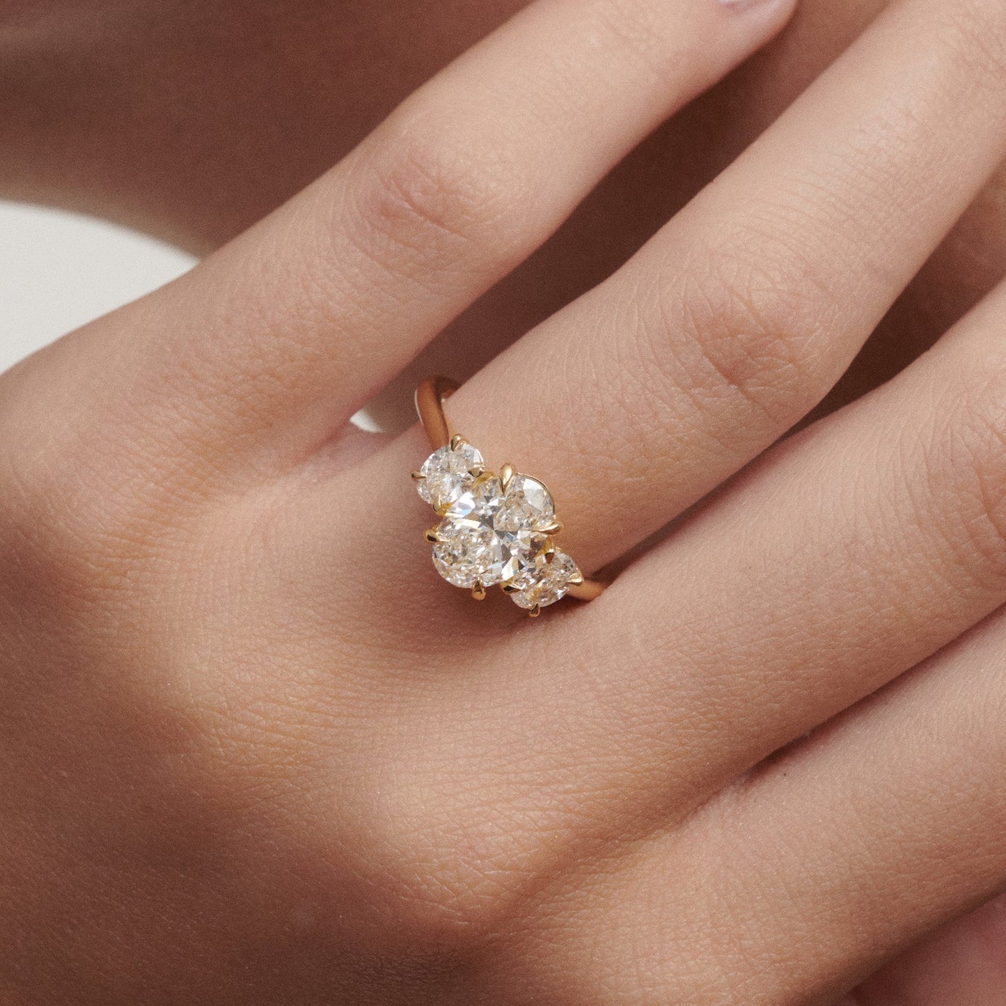 Three Stone-Oval Lab Grown Diamond Engagement Ring