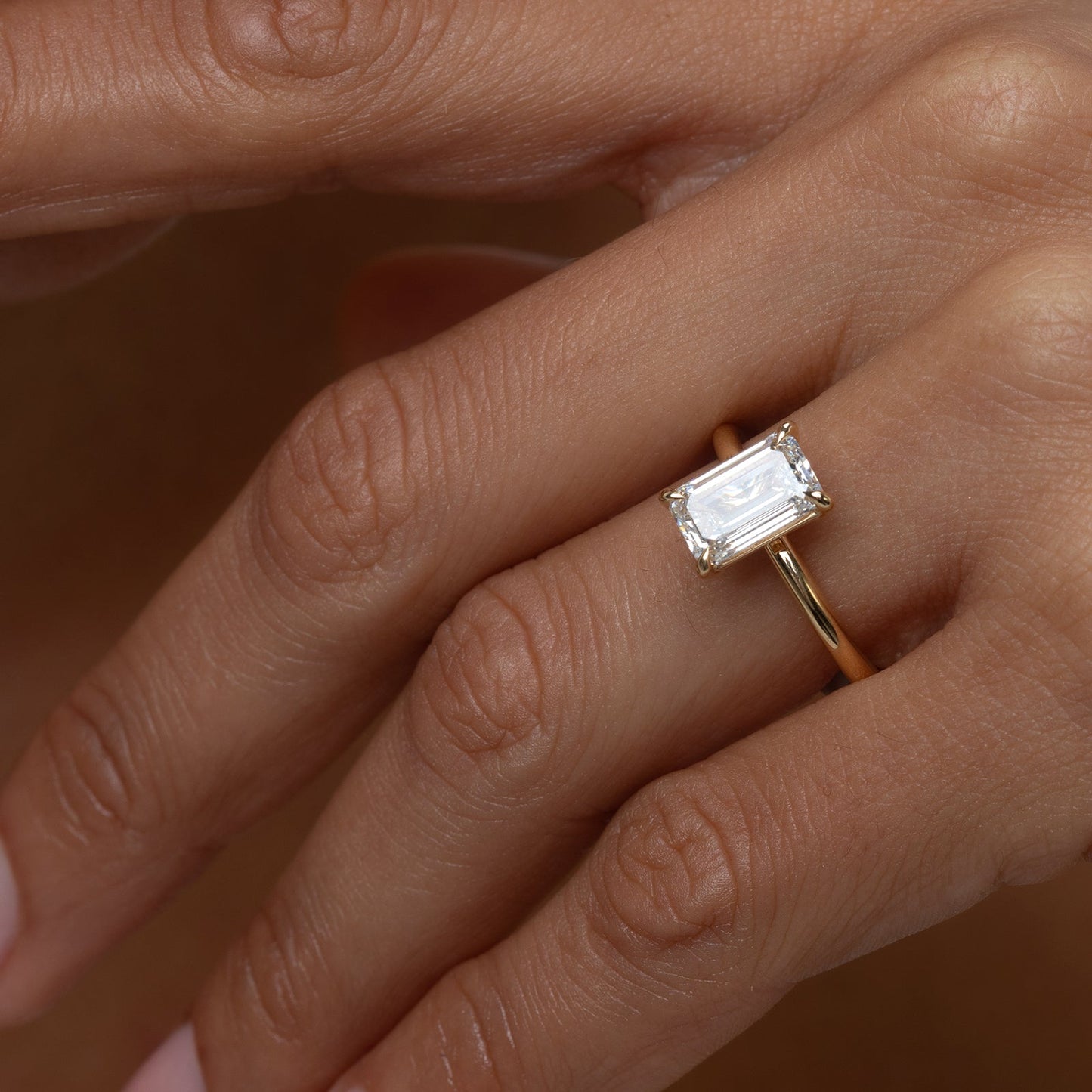 Solitaire-Emerald Lab Grown Diamond Engagement Ring