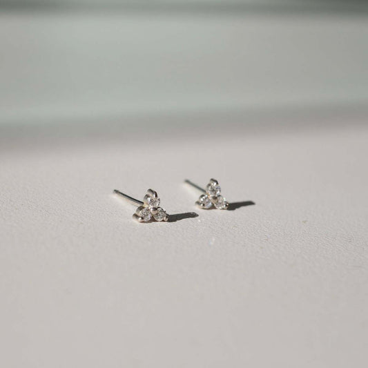 Elegant 0.02 TCW Lab Grown Diamond Cluster Stud Earrings 1