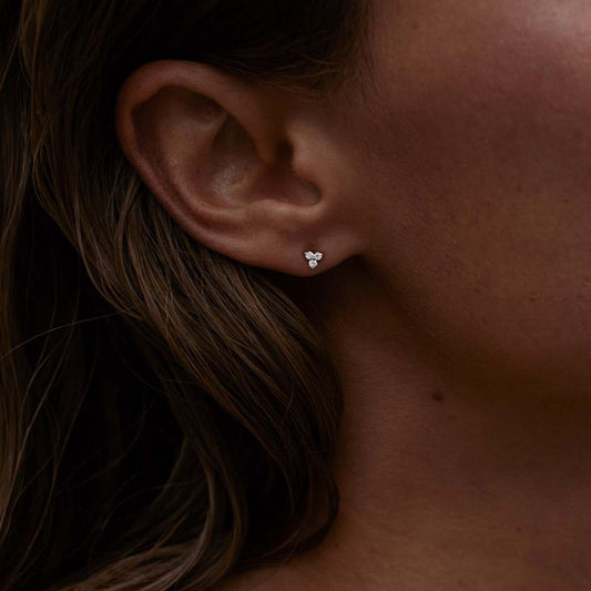 Elegant 0.02 TCW Lab Grown Diamond Cluster Stud Earrings 2