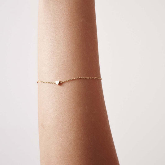 Delicate Heart Charm Gold Chain Bracelet 2