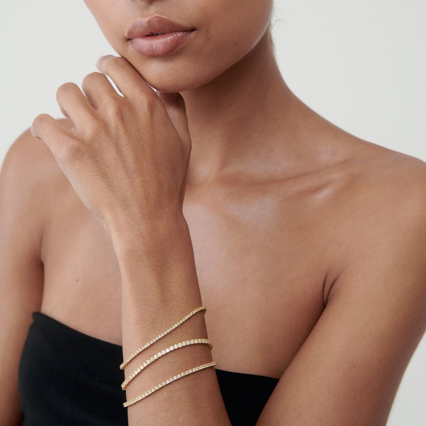 Radiant Elegance: 5.0 TCW Round Lab Grown Diamond Double Tennis Bracelet 4