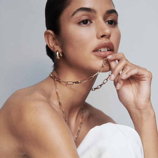 Elegant Gold Paperclip Chain Necklace 2