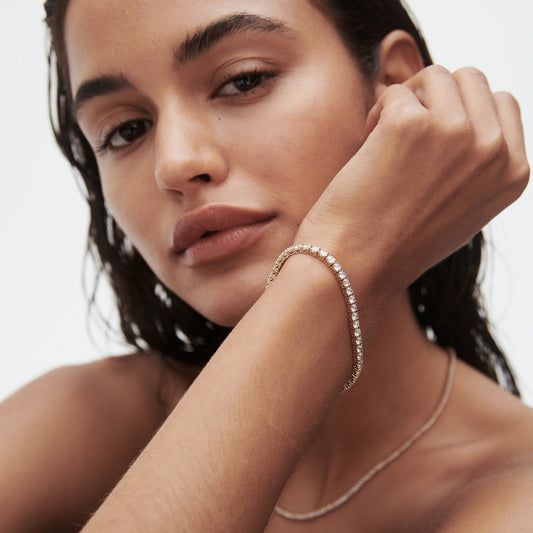 Radiant Elegance: 4.0 TCW Round Lab-Grown Diamond Tennis Bracelet 1