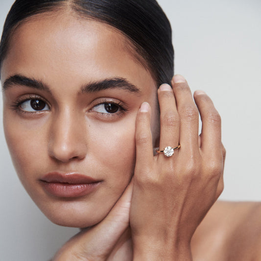 Radiant Elegance: 1.0 CT Round Lab Grown Diamond Solitaire Ring 1