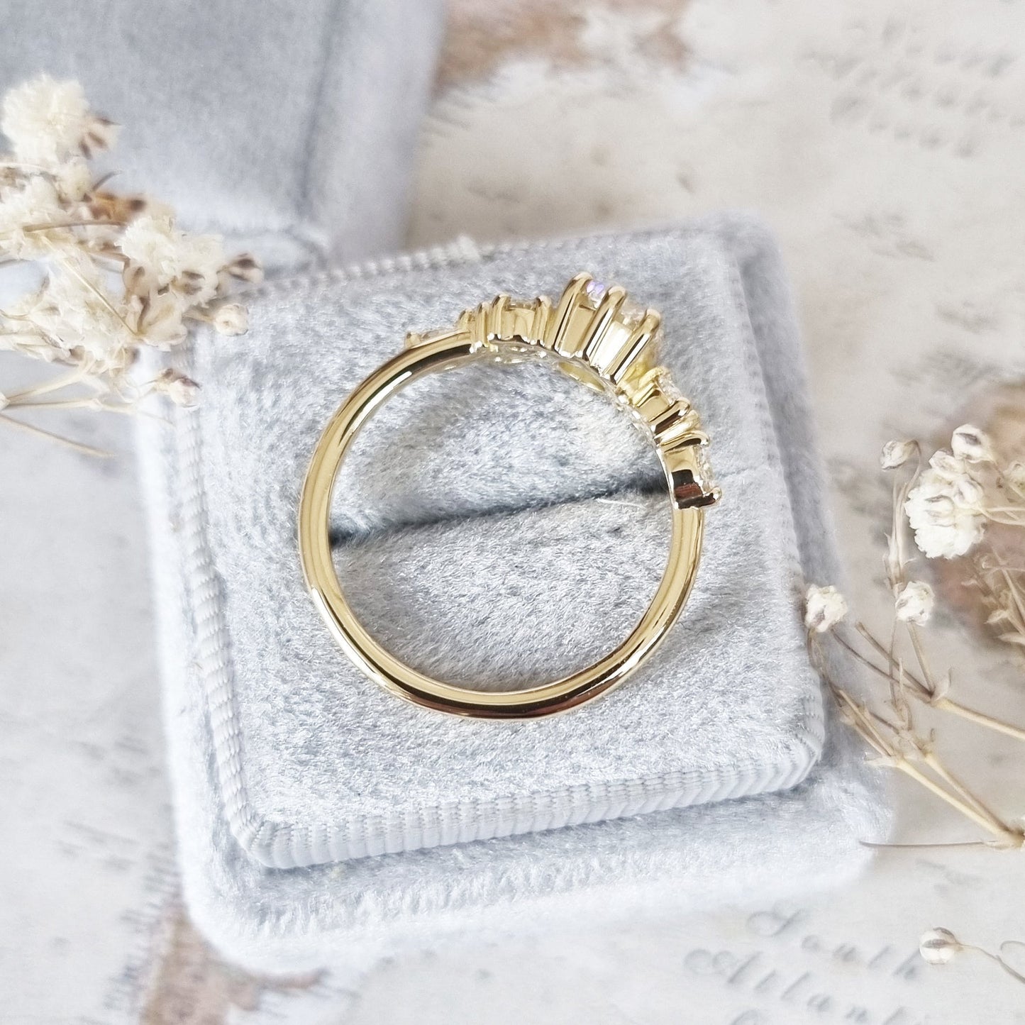 0.85 CT Round Lab-Grown Diamond Cluster Engagement Ring 5