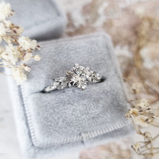 1 CT Round Lab-Grown Diamond Cluster Engagement Ring 2
