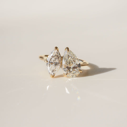 2.50 CT Pear & Marquise Lab-Grown Diamond Engagement Ring 2
