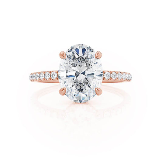 1.50 CT Oval Lab-Grown Diamond Hidden Halo Engagement Ring 2