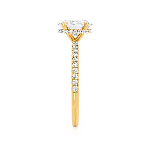 1.50 CT Oval Lab-Grown Diamond Hidden Halo Engagement Ring In Gold 2
