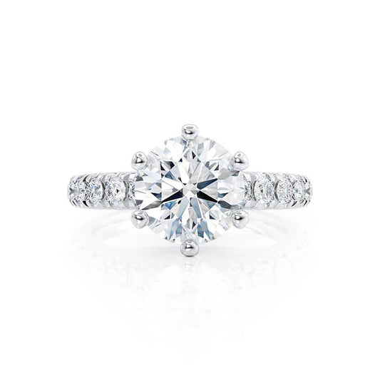 1.90 CT Round Lab-Grown Diamond Pave Setting Engagement Ring 2