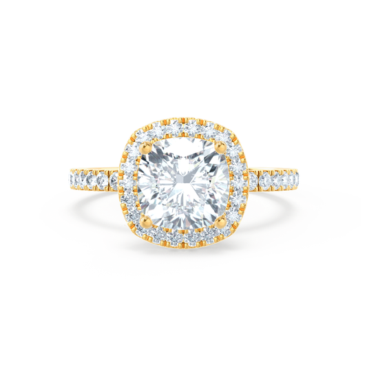 1.30 CT Cushion Lab Grown Diamond Halo Engagement Ring 2
