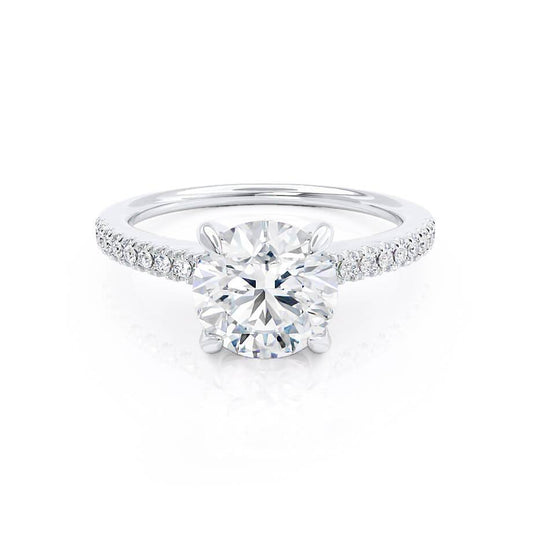 1.0 CT Round Lab Grown Diamond Pave Engagement Ring - Timeless Elegance 2