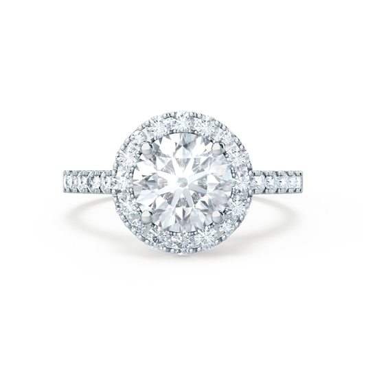 1.0 CT Round Lab-Grown Diamond Halo & Pave Engagement Ring 2