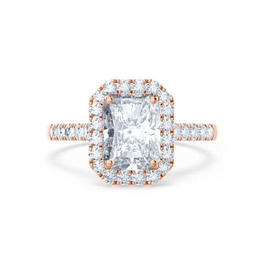 2.50 CT Radiant Lab-Grown Diamond Halo & Pave Engagement Ring 2