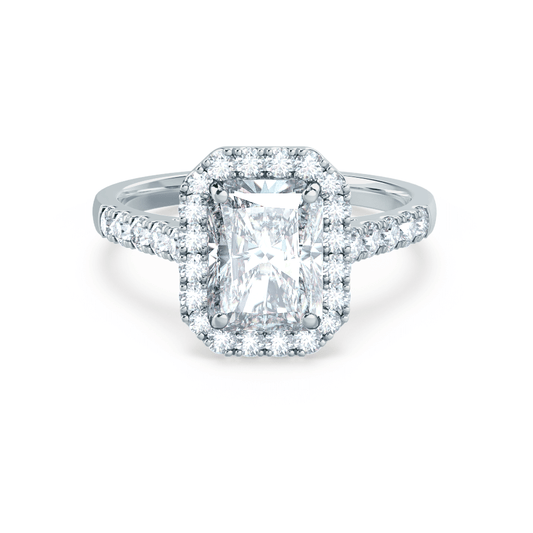 1.20 CT Radiant Cut Lab-Grown Diamond Halo & Pave Engagement Ring 1