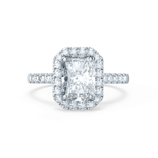 1.20 CT Radiant Cut Lab-Grown Diamond Halo & Pave Engagement Ring 2