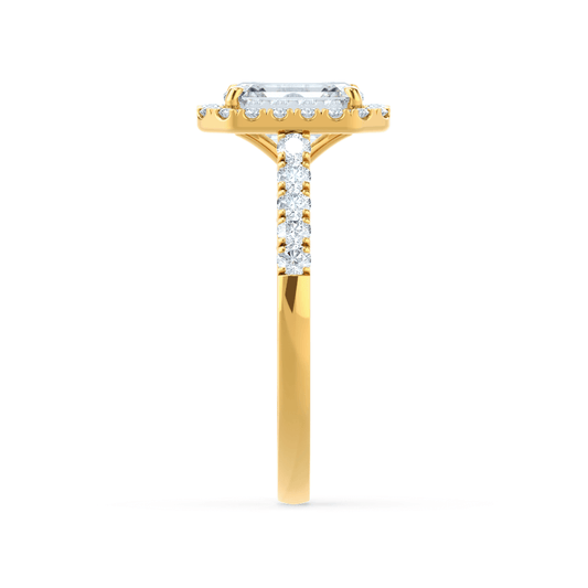 1.01 CT Emerald-Cut Lab Grown Diamond Halo & Pave Engagement Ring 2