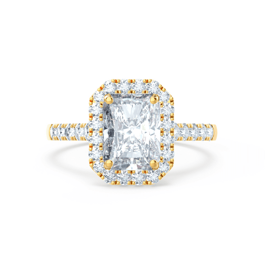 1.50 CT Radiant Lab Grown Diamond Halo & Pave Engagement Ring 2