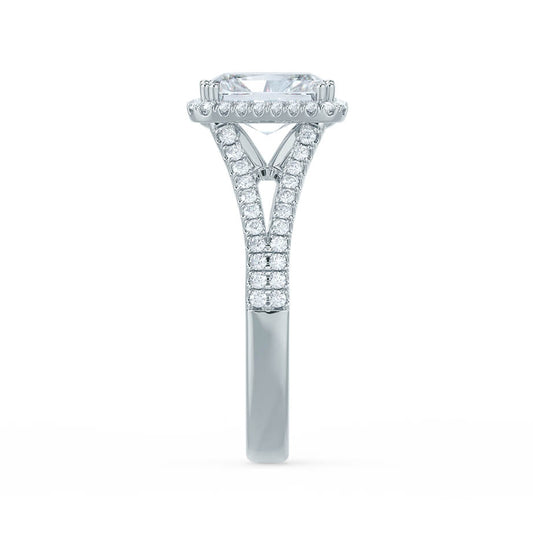 1.50 CT Radiant Lab-Grown Diamond Halo & Split Shank Engagement Ring 2