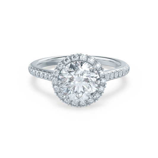 1.0 CT Round Lab grown Diamond Halo Pave Engagement Ring 2