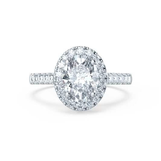 1.50 CT Oval Lab-Grown Diamond Halo Engagement Ring In Pave Setting 2