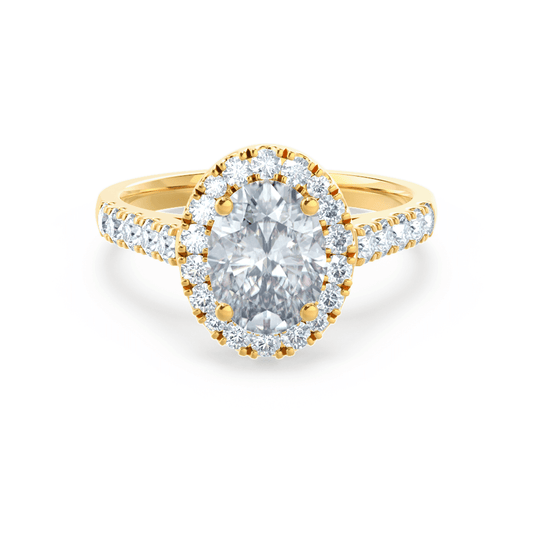 1.50 CT Oval Lab Grown Diamond Halo & Pave Engagement Ring 1