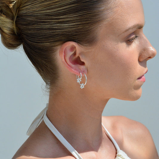 Golden Daisy Huggie Hoop Earrings 2