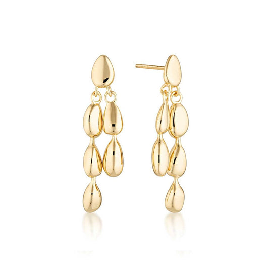 Oceanic Elegance: Gold Cascade Earrings 1