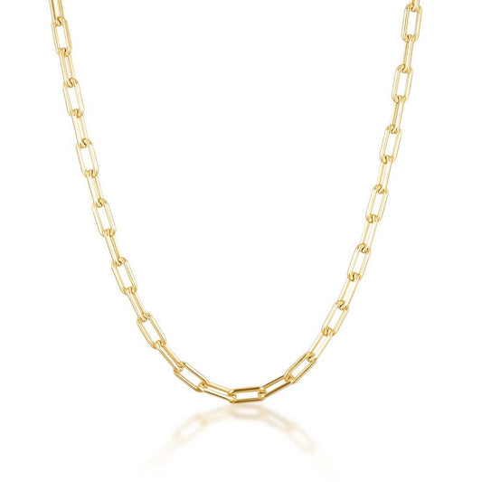 Elegance in 18K Gold: Paperclip Chain Necklace 2