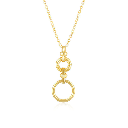Golden Elegance Double Ring Necklace 1