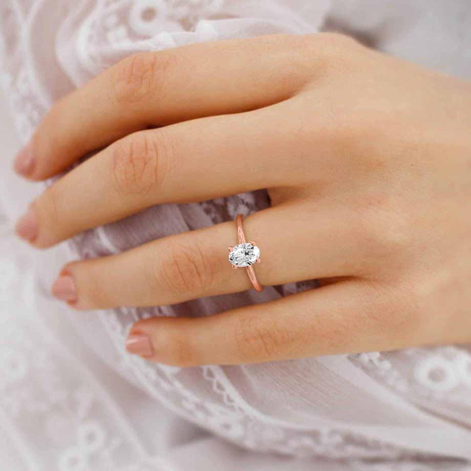 Radiant 0.90 CT Oval Lab-Grown Diamond Solitaire Engagement Ring 6