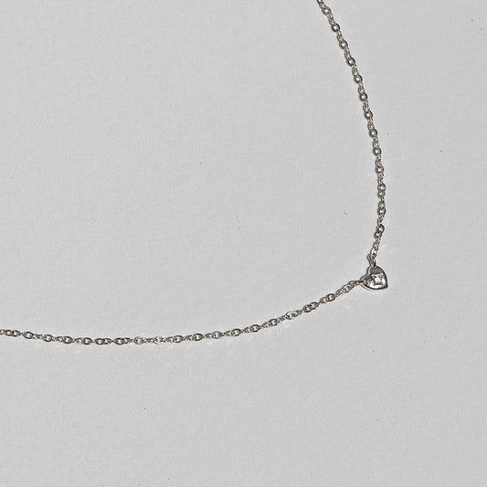 Radiant Heart: 0.01 CT Round Lab Grown Diamond Necklace 2