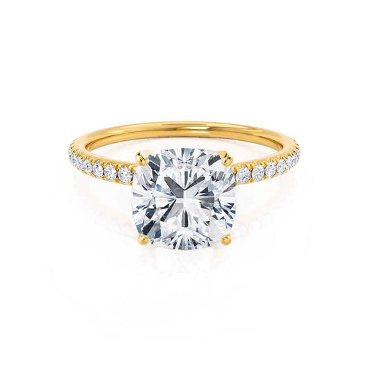 0.80 CT Cushion Lab Grown Diamond Pave Setting Engagement Ring 2