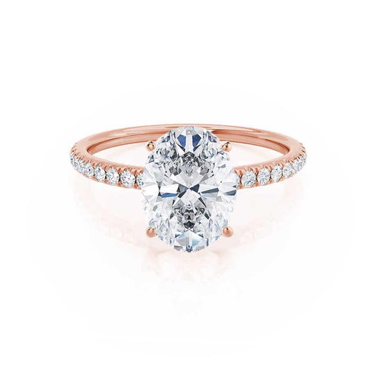 0.90 CT Oval Lab-Grown Diamond Pave Engagement Ring 1