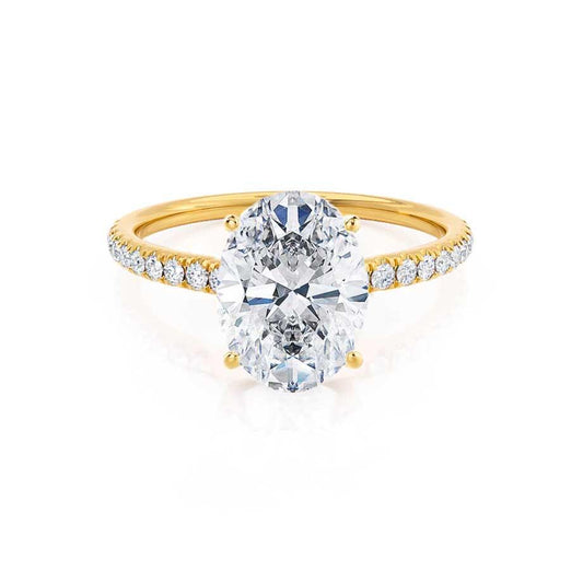 Elegant 0.90 CT Oval Lab Grown Diamond Pave Engagement Ring 1
