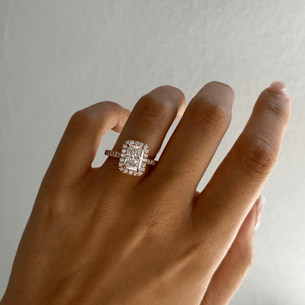 Halo & Pave-Radiant Lab Grown Diamond Engagement Ring