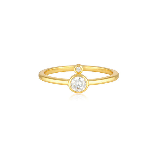 Golden Halo 0.50 CT Round Lab-Grown Diamond Wedding Band 1