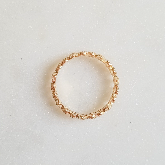 0.08 TCW Round Lab-Grown Diamond Art Deco Filigree Wedding Band 2