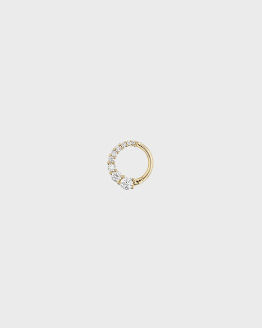 0.03 TCW Round Lab Grown Diamond Curved Gold Earring 1