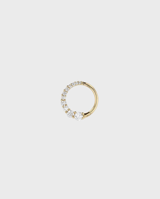 0.03 TCW Round Lab Grown Diamond Curved Gold Earring 2