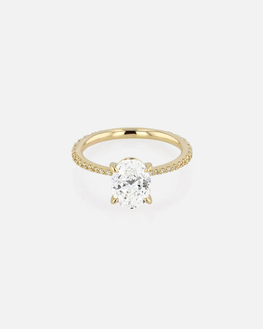 2.0 CT Oval Lab Grown Diamond Pave Engagement Ring 1