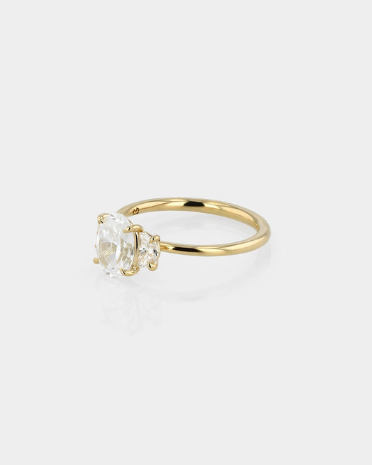 2.0 CT Oval Lab Grown Diamond Three Stone  Engagement Ring 2
