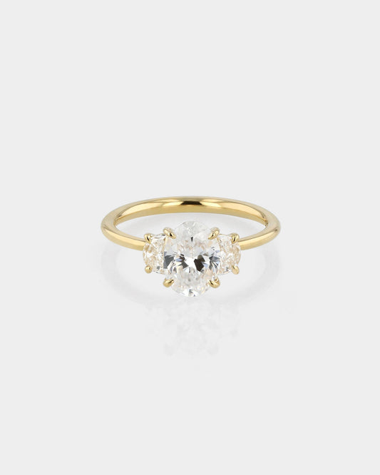 2.0 CT Oval Lab Grown Diamond Three Stone  Engagement Ring 1