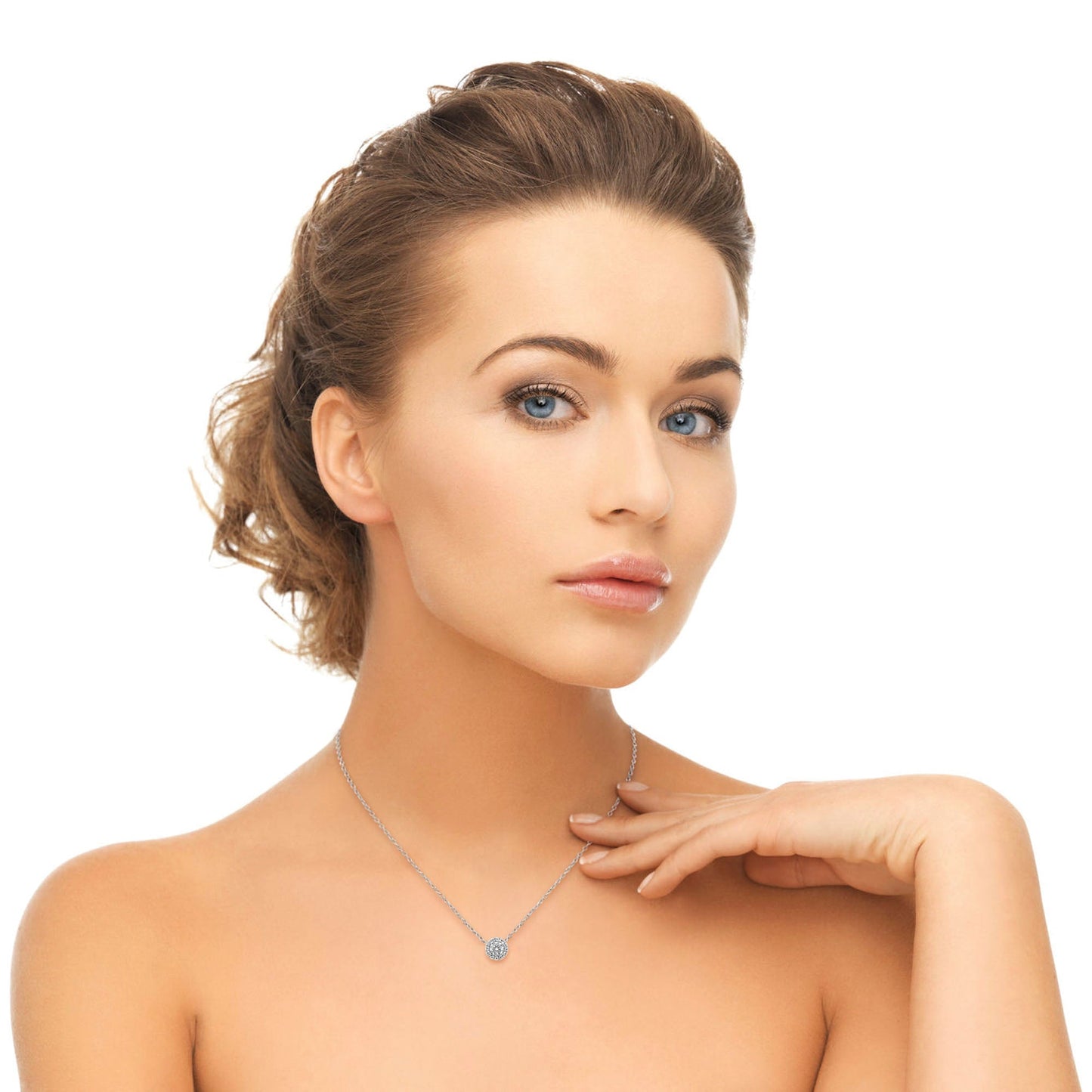 Halo Necklace with 0.67 TCW Round Lab-Grown Diamonds 5